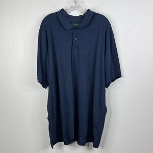 David Taylor Men's XXXLT Diamond Pattern Navy Blue Classic Polo Shirt